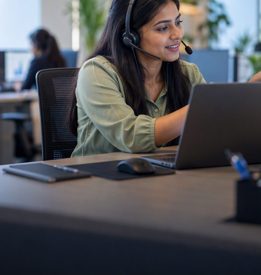 An Xpress support technician helping a customer